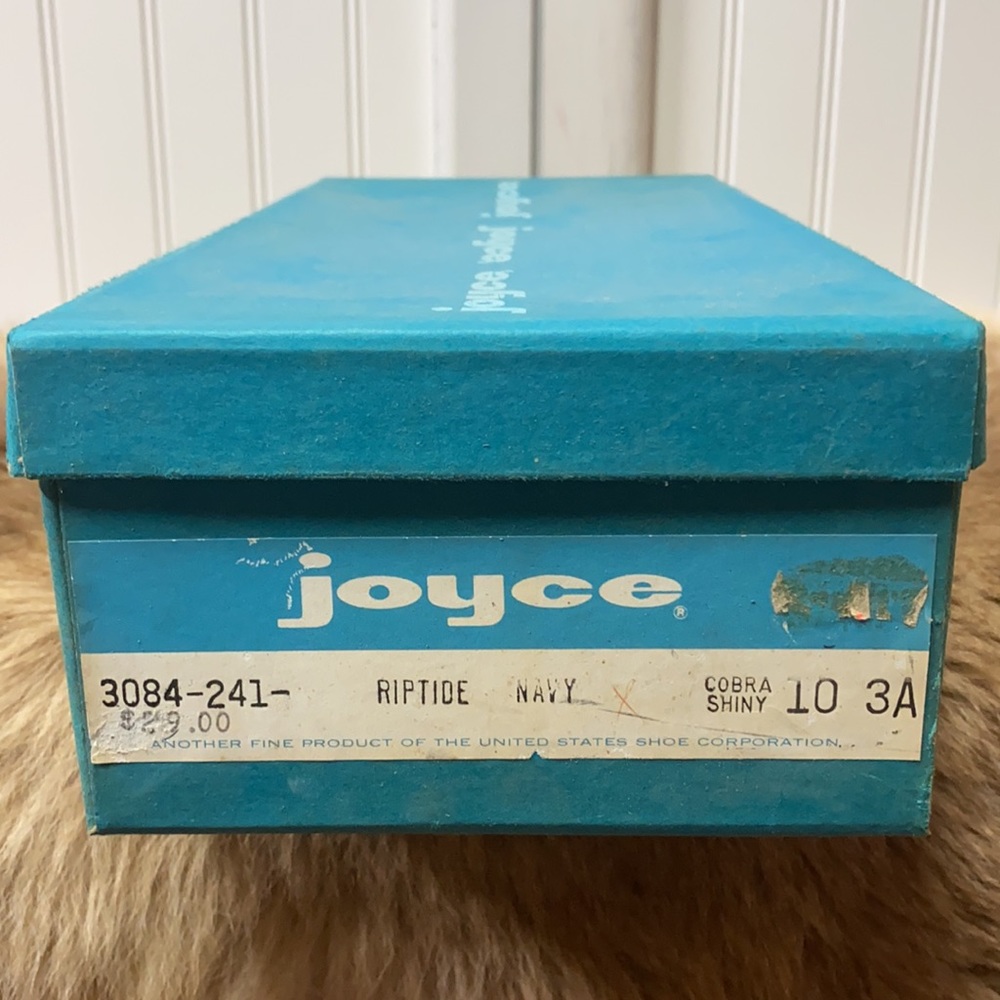60s Joyce Blue Snakeskin Mod Heels Shoes 10 Vintage - Picture 8 of 9